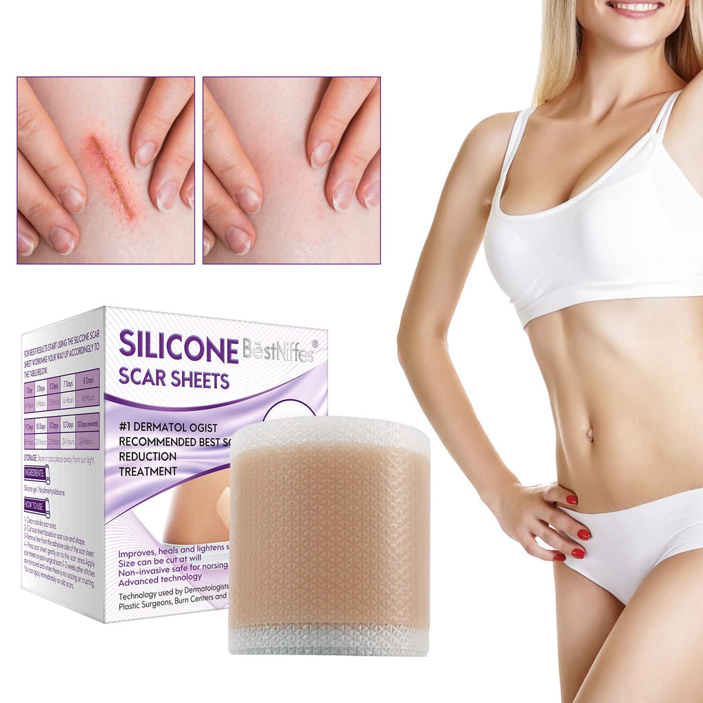 Silicone Scar Sheets, Silicone Scar Tape Roll(1.6    x 60   Roll-6 Month Supply), Professional Scar Removal Strips, Reusable, Me