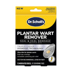 Dr. Scholl's Plantar WART Remover HYDROGEL Bandage 12 Discs 10 Cushions, Immediate Cushioning Pain Relief, Ultra-Thin, Maximum S
