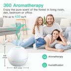 THIMONES 2 Pack Essential Oil Diffuser for Home - 200ml Aromatherapy Diffuser Humidifier with 4 Timers & 7 Colors Night Lights,