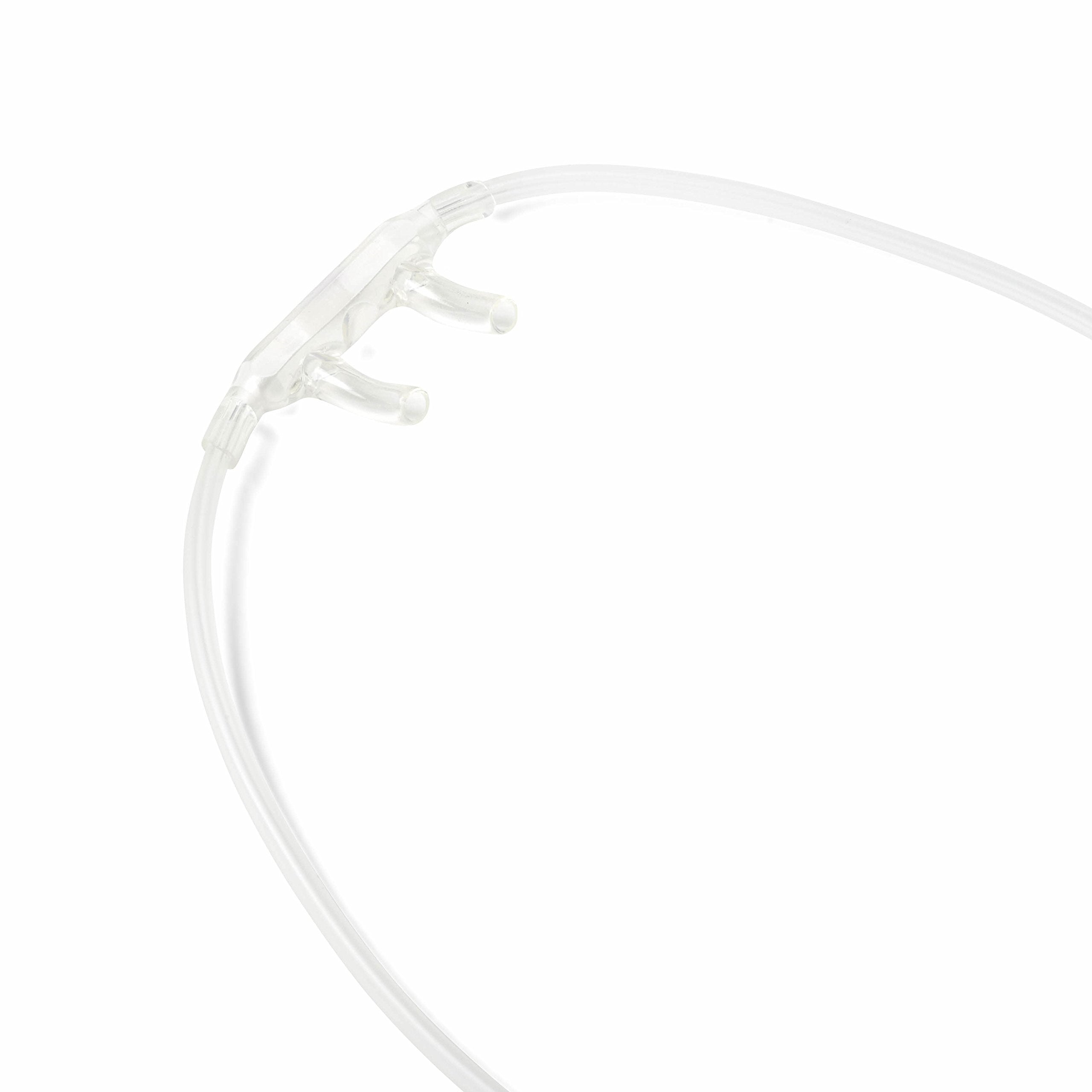 Medline Supersoft Nasal Oxygen Cannula, Universal Connector, 7-Foot Tubing, Adult Size, Pack of 50
