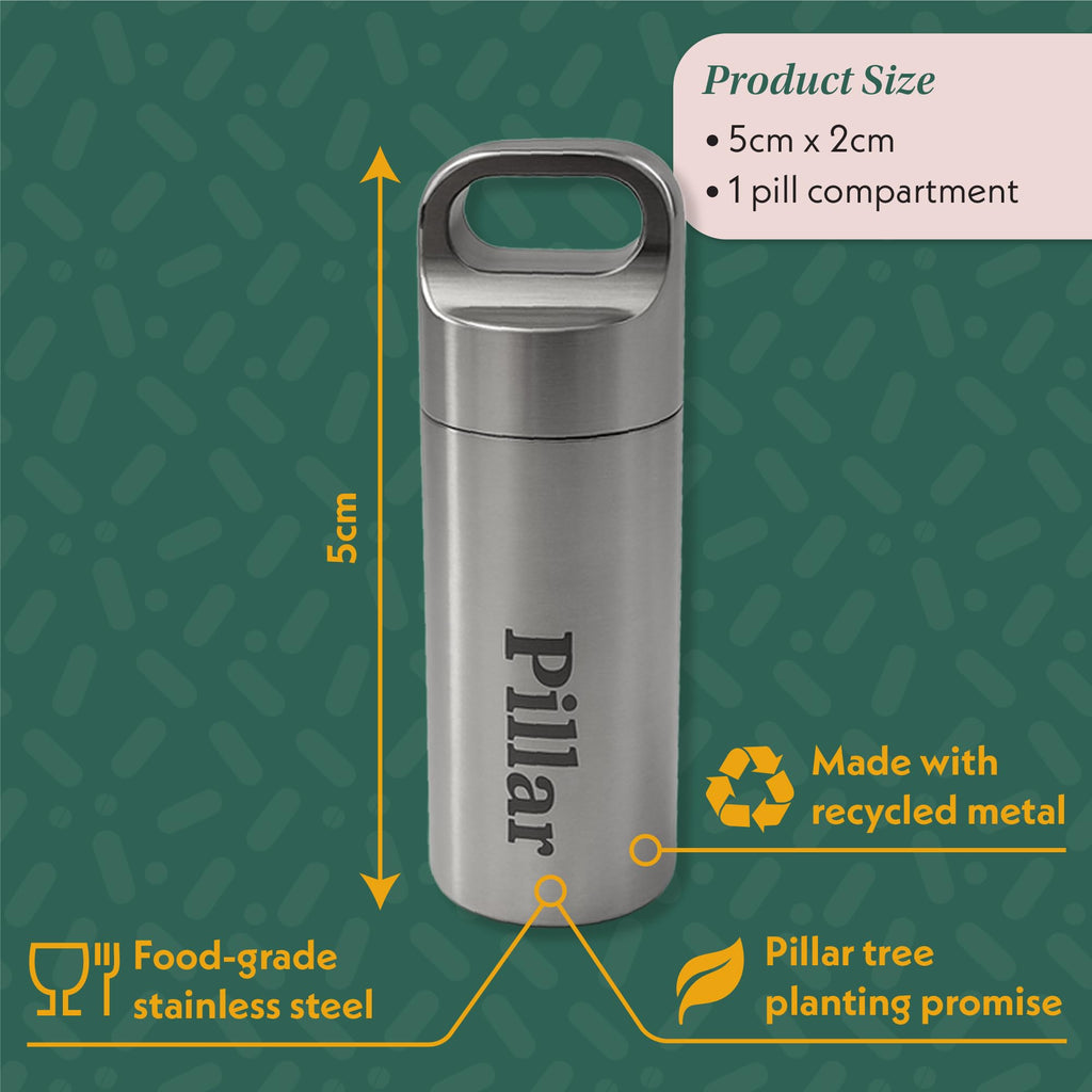 Pillar Go - Stainless Steel Pill Organizer