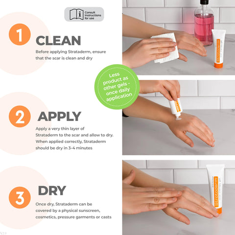 Strataderm Professional Scar Therapy Gel | Old and New Scars from General Surgery, Trauma, Wounds, Burns, Bites, Acne & Skin Dis