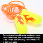 3M Ear Plugs, Pack of 200, E-A-Rsoft Yellow Neon Blasts 311-1252, Corded, Disposable, Foam, NRR 33, Drilling, Grinding, Machinin