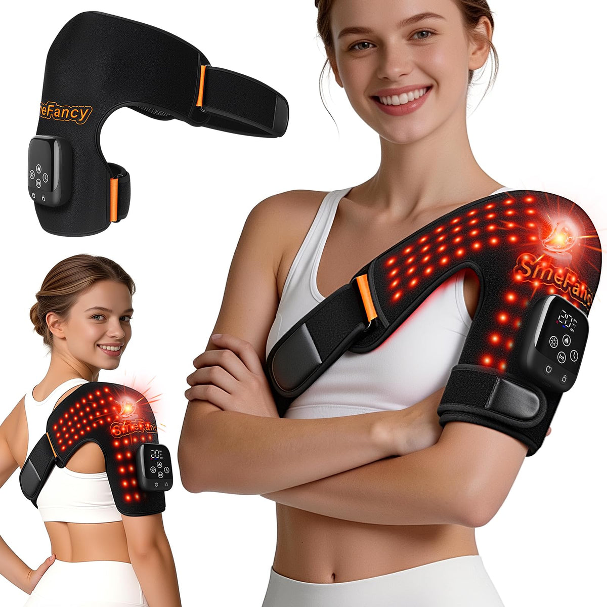 SmeFancy Cordless Red Light Therapy for Shoulder with Heat & Massage
