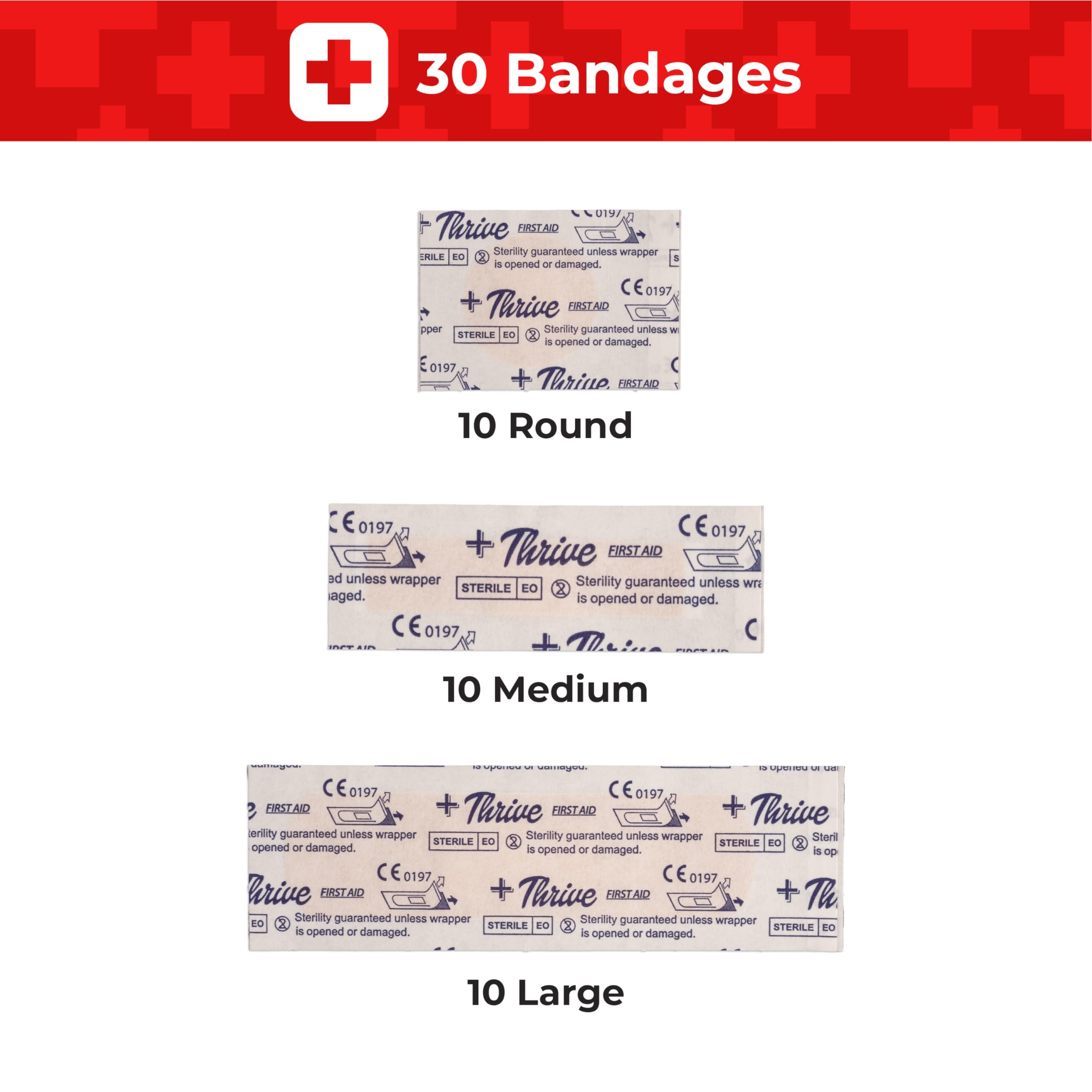 Thrive Travel Essentials Mini First Aid Kit - 66 Pieces of FSA and HSA Approved Supplies Including Bandages, Wipes, Safety Pins,