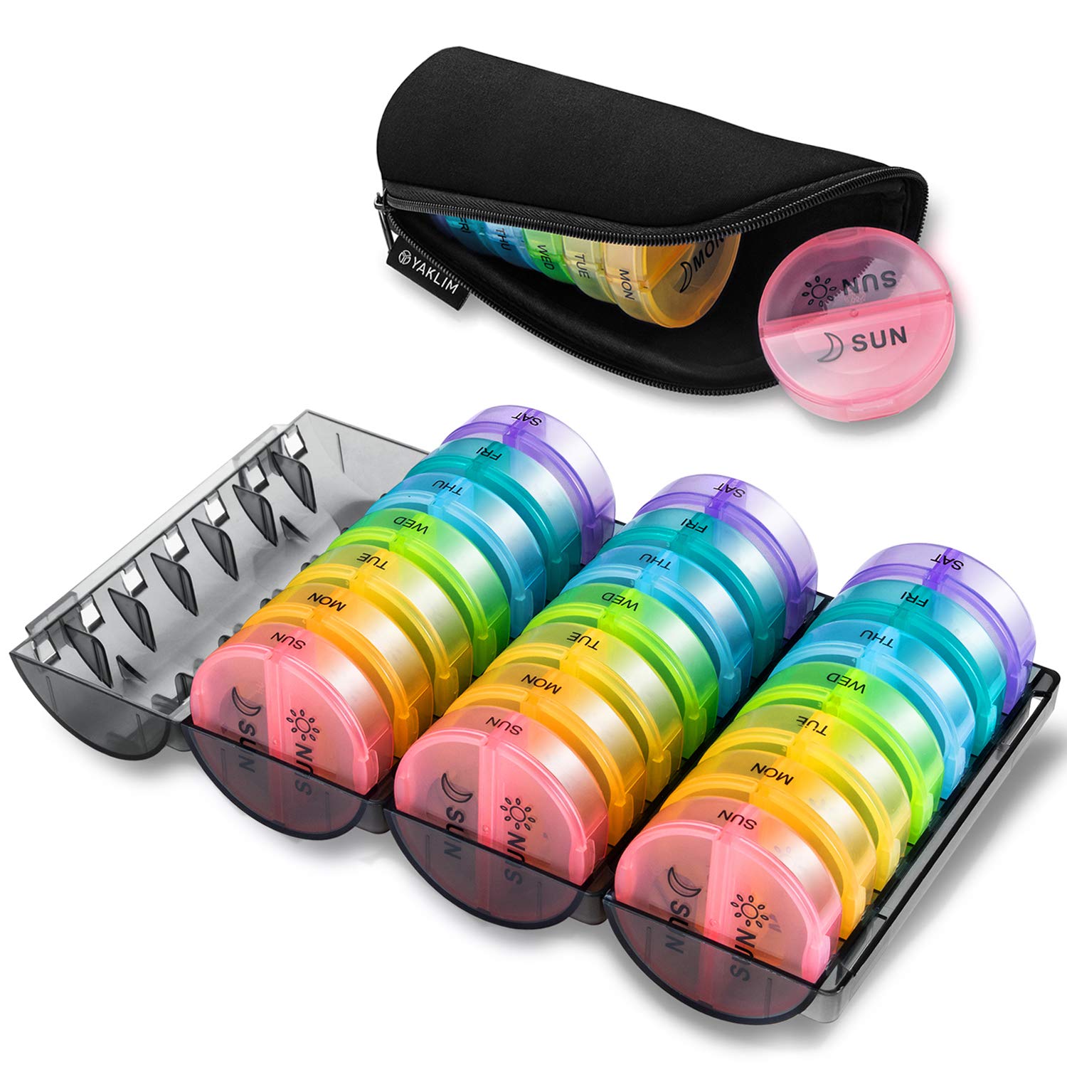 [Upgrade] Monthly Pill Organizer 2 Times A Day,One Month Box AM PM,Daily Cases Large 4 Week,Medication 28 Days Dispenser for Pil