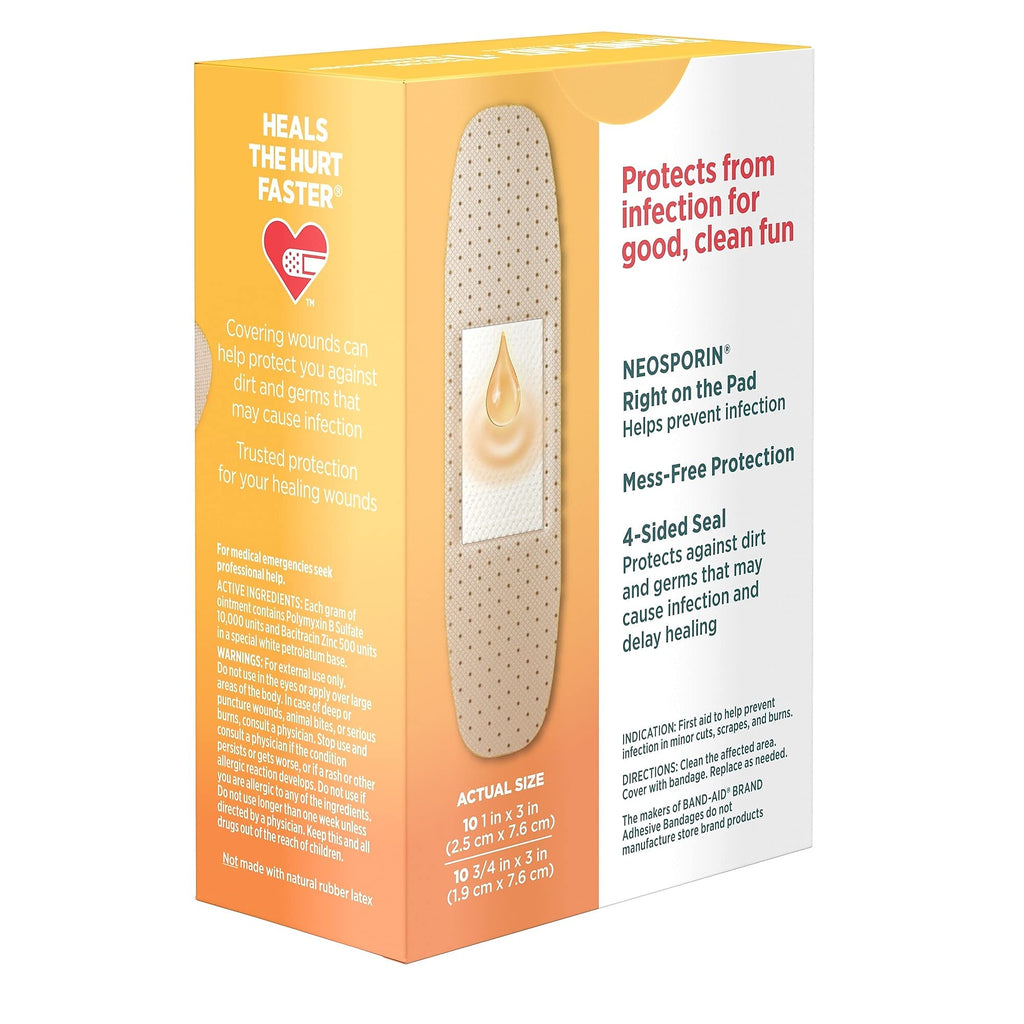Band-Aid Adhesive Bandages Plus Antibiotic, Assorted, 20 bandages
