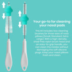 Calvana Detachable 3-Tier Storage Countertop Caddy, Includes 2 Cleaning Brushes for Nose Pillows, Nasal Care System Drying Rack,