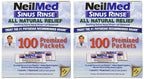 NeilMed Sinus Rinse 100 Salt Premixed Packets for Allergies & Sinus (Pack of 2)