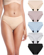 AIRCUTE Washable Leak Proof Incontinence Underwear for Women Absorbency Bladder Control Briefs 70ML,5 Pack (M,5 Colors)
