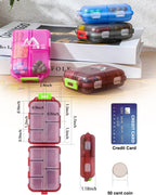 4PS Travel Pill Organizer with 164 Slice Labels