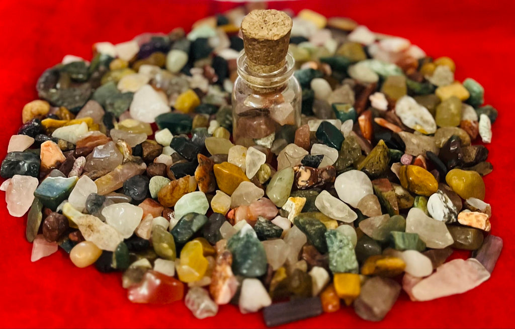 Indian Consigners Natural Crushed Polished Tumbled Gem Stone Chips, Decoration & Healing Crystals (Multi Assorted)