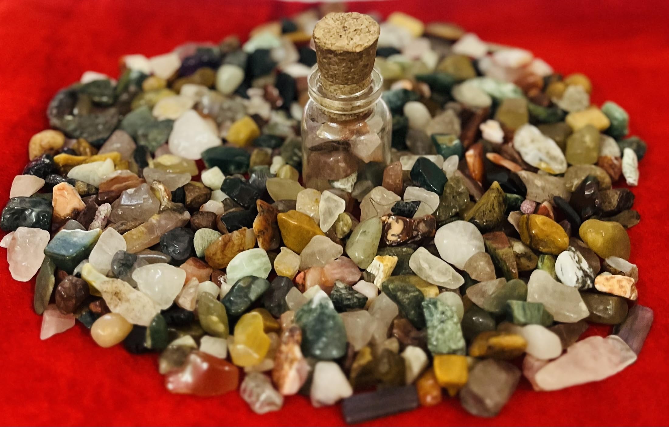 Indian Consigners Natural Crushed Polished Tumbled Gem Stone Chips, Decoration & Healing Crystals (Multi Assorted)