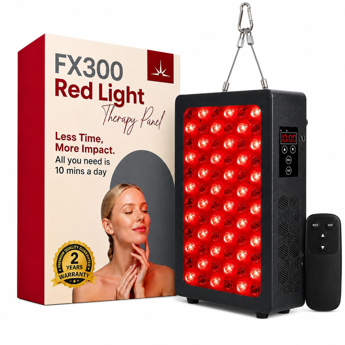 Red Light Therapy Panel for Body and Face, Infrared Lamp, Hanging FX300