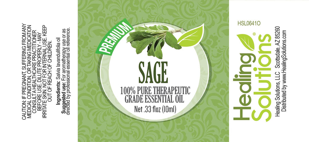 Healing Solutions 10ml Oils - Sage Essential Oil - 0.33 Fluid Ounces
