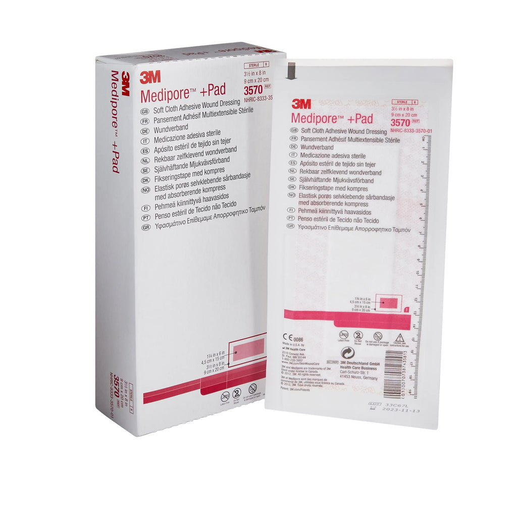 3M MEDIPORE +PAD Soft Cloth Adhesive Wound Dressing