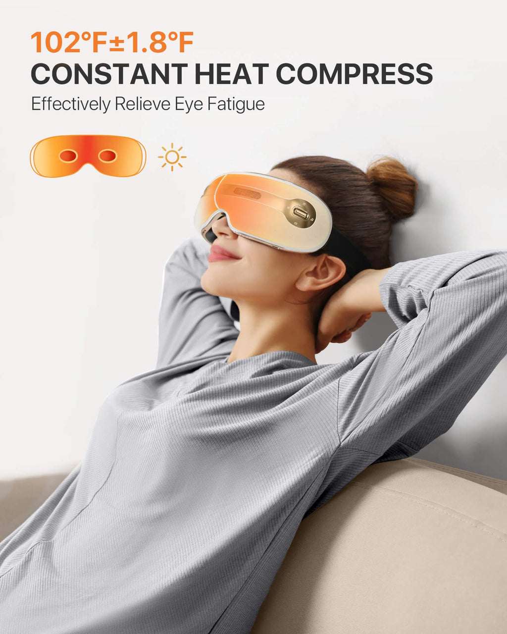 ALLJOY Eye Massager with Heat and Cooling for Migraines, Eye Massager for Relief of Migraine, Dry Eyes, Sleep, Rechargeable Blue