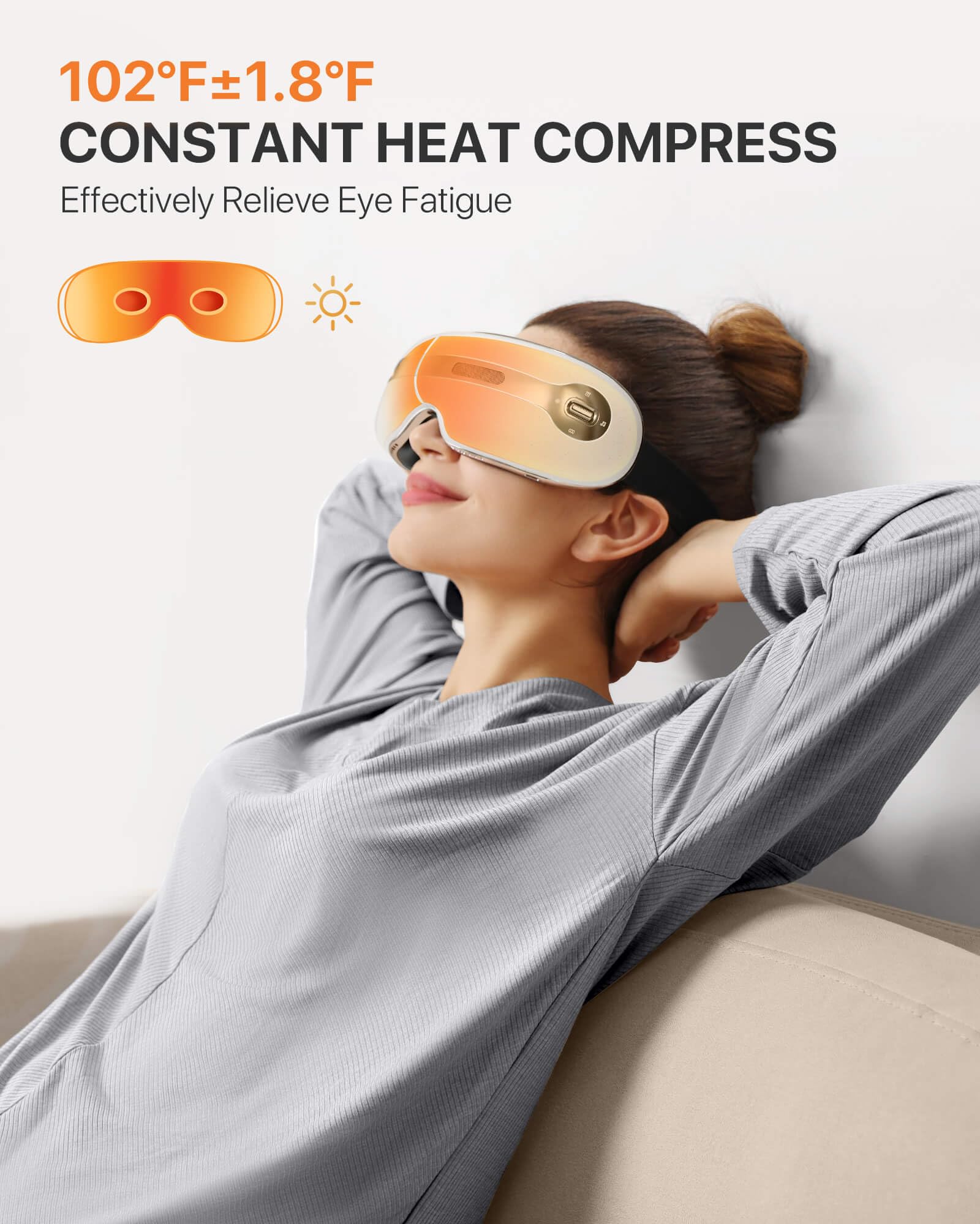 ALLJOY Eye Massager with Heat and Cooling for Migraines, Eye Massager for Relief of Migraine, Dry Eyes, Sleep, Rechargeable Blue