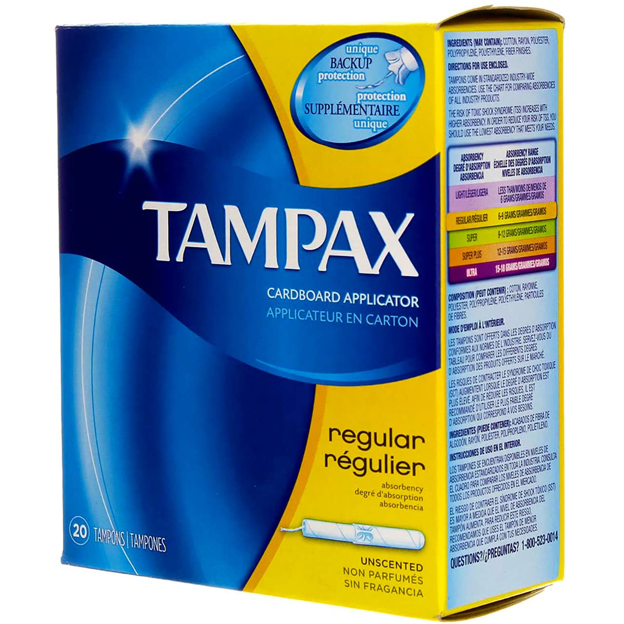 Tampax Tampons with Flushable Cardboard Applicator - Regular - 20 ct