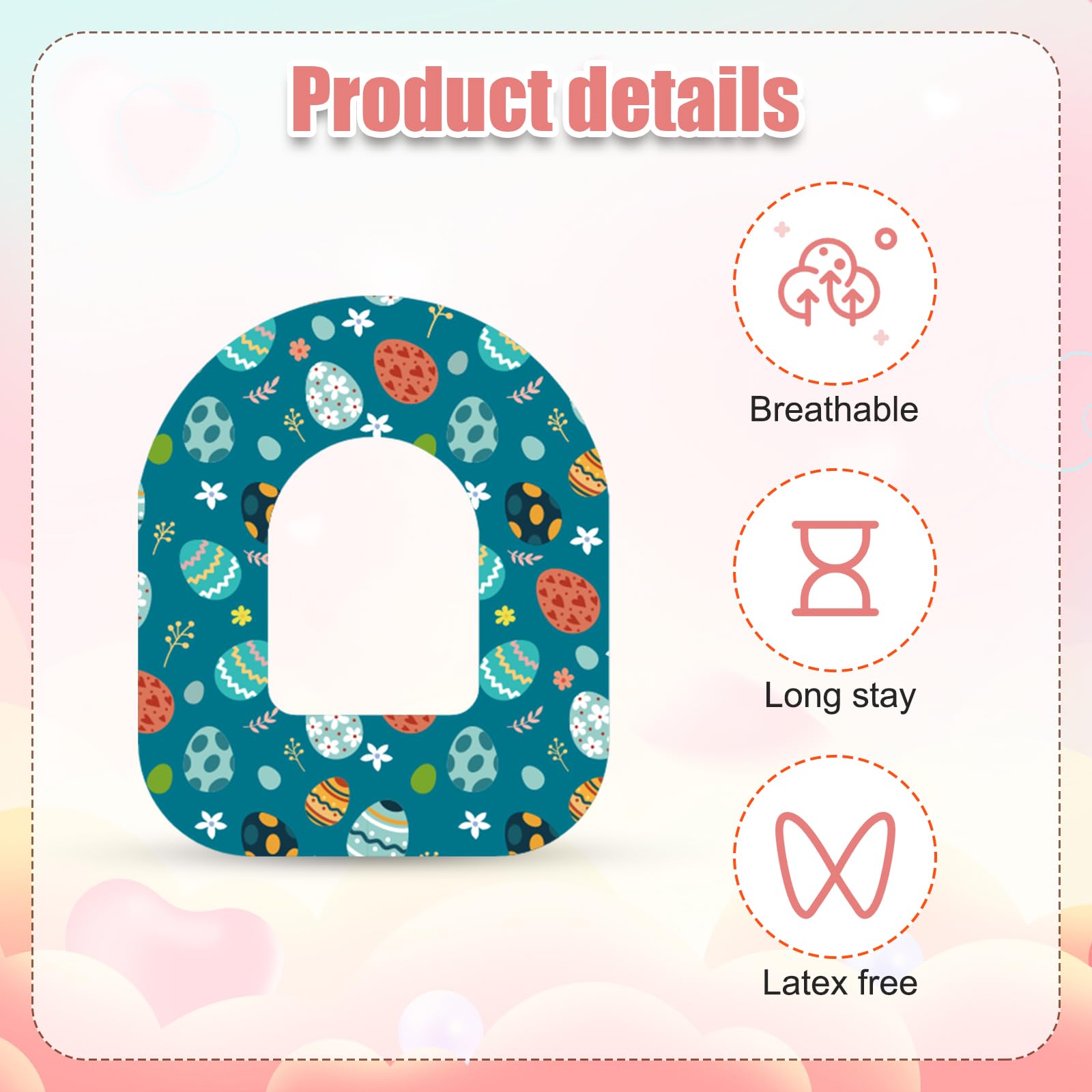 25pcs Adhesive Patch, Easter Day Adhesive Patches Easter Precut Adhesive Overpatches Waterproof Sensor Sticker Covers Easter Bre