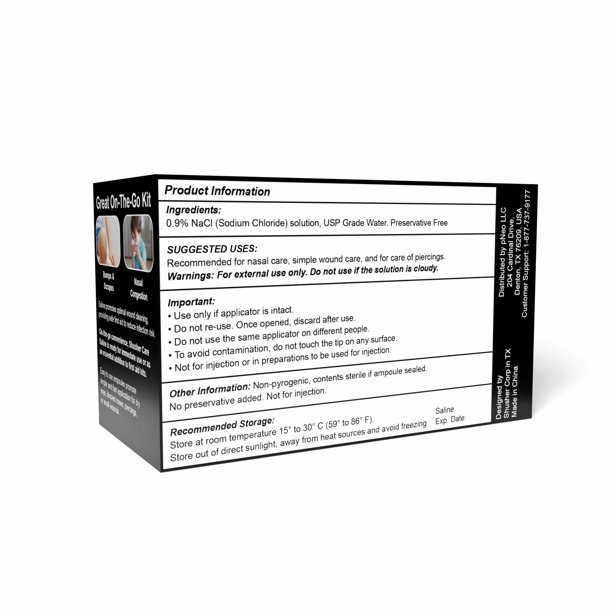 Saline Ampoules - Saline Solution for Nebulizer, Sodium Chloride 0.9%, Nasal Cleanse for Babies, Kids, & Adults, Sterile Nasal C