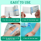 Transparent Dressing Adhesive Bandage Waterproof Clear Adhesive Bandages Stretch Tape for Tattoos Swimming (6 Inch x 10.94 Yard)