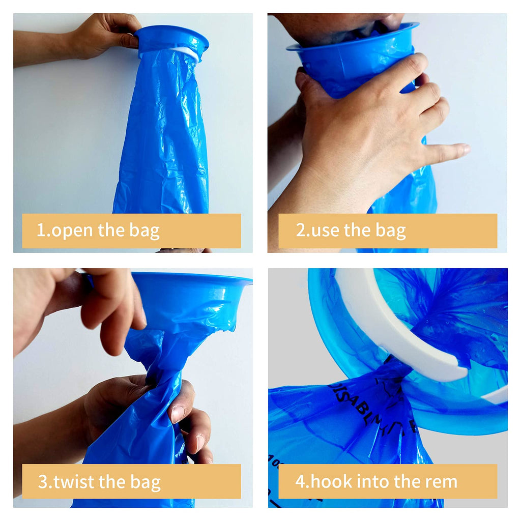 CDThinkingU Emesis Bags Disposable for Car Kids Adult, 30 Pack Leak Resistant Vomit Bag -1000ML Medical Grade Pure Barf hrow Up