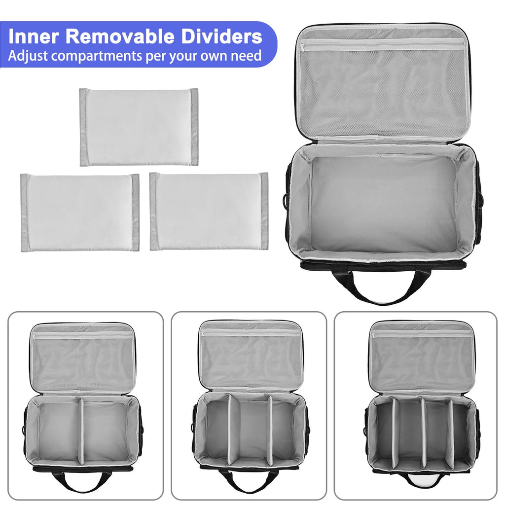 LEFORZ Home Health Nurse Bag Medical Bag Empty First Aid Storage with Detachable Divider Medical Supplies Bag for Nursing Studen