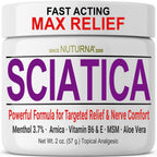 Sciatica Nerve Cream - Maximum Strength Comfort Cream for Feet, Hands, Legs, Toes, Back - Natural Ultra Strength Arnica, MSM, Me