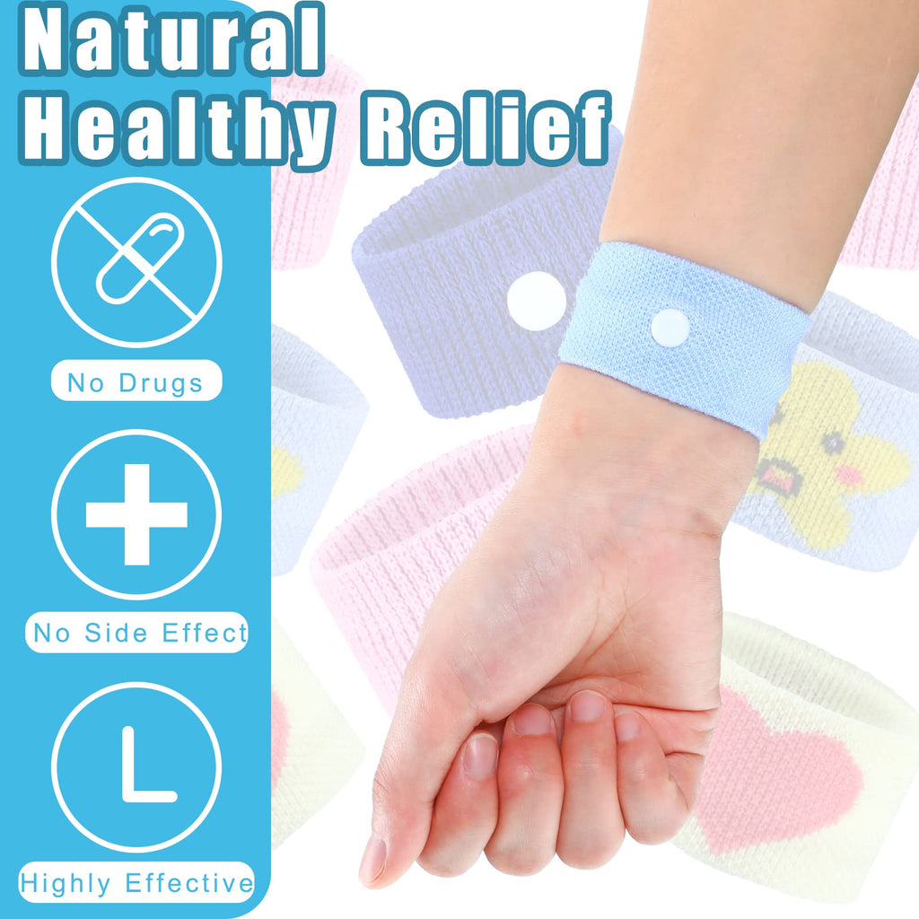 Tondiamo 4 Pairs Kids Motion Sickness Bands Travel Wristbands Kids Motion Sickness Relief Nausea Bands Wristbands Car Bracelet f