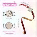 Bonuci 2 Pcs Essential Oil Diffuser Bracelet for Women Aromatherapy Fragrance Bracelet Locket Adjustable with 6 Replacement Leat