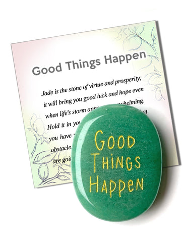 SOLICIEL Lucky Jade Healing Crystal, Going to College Gifts, Thinking of You for Women & Men, Long Distance Relationship, Farewe