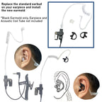 MaximalPower Two Way Radio Left & Right Medium Size Soft Silicon Open Ear Insert Earbud Earmould for Acoustic Coil Tube -Black C