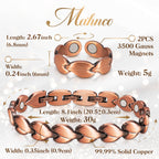 Copper Bracelets for Women Lymph Detox Magnetic Bracelets, 100% Solid Pure Copper Bracelet with 3500 Gauss Magnets & Lymphatic D