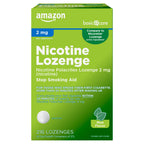 Amazon Basic Care Nicotine Polacrilex Lozenge, 2 mg (Nicotine), Mint Flavor, Stop Smoking Aid, Adult, 216 Count