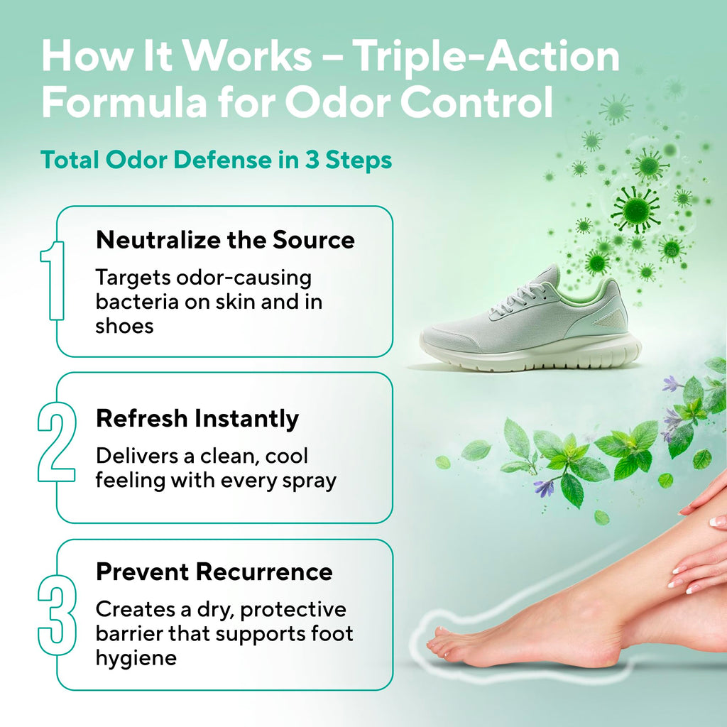 Lavinso Athletes Foot Care Spray with Tea Tree Oil - Shoe Deodorizer & Foot Odor Eliminator for Smelly Feet - Deodorant with Nat