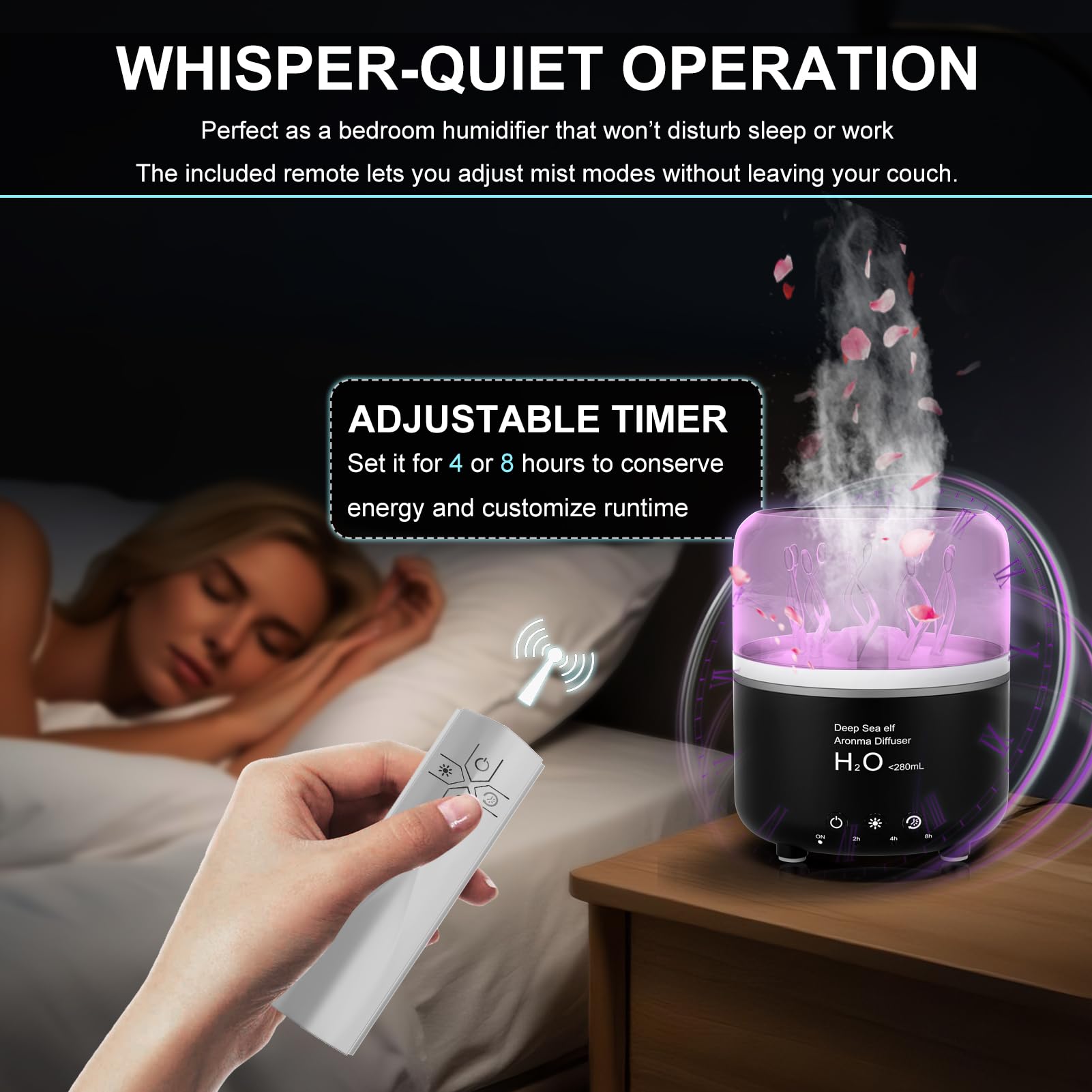 Morbou Essential Oil Diffuser with Jellyfish Spray & Sea Anemone Rotation, 280ml Ultrasonic Aromatherapy Machine,7-Color LED Nig