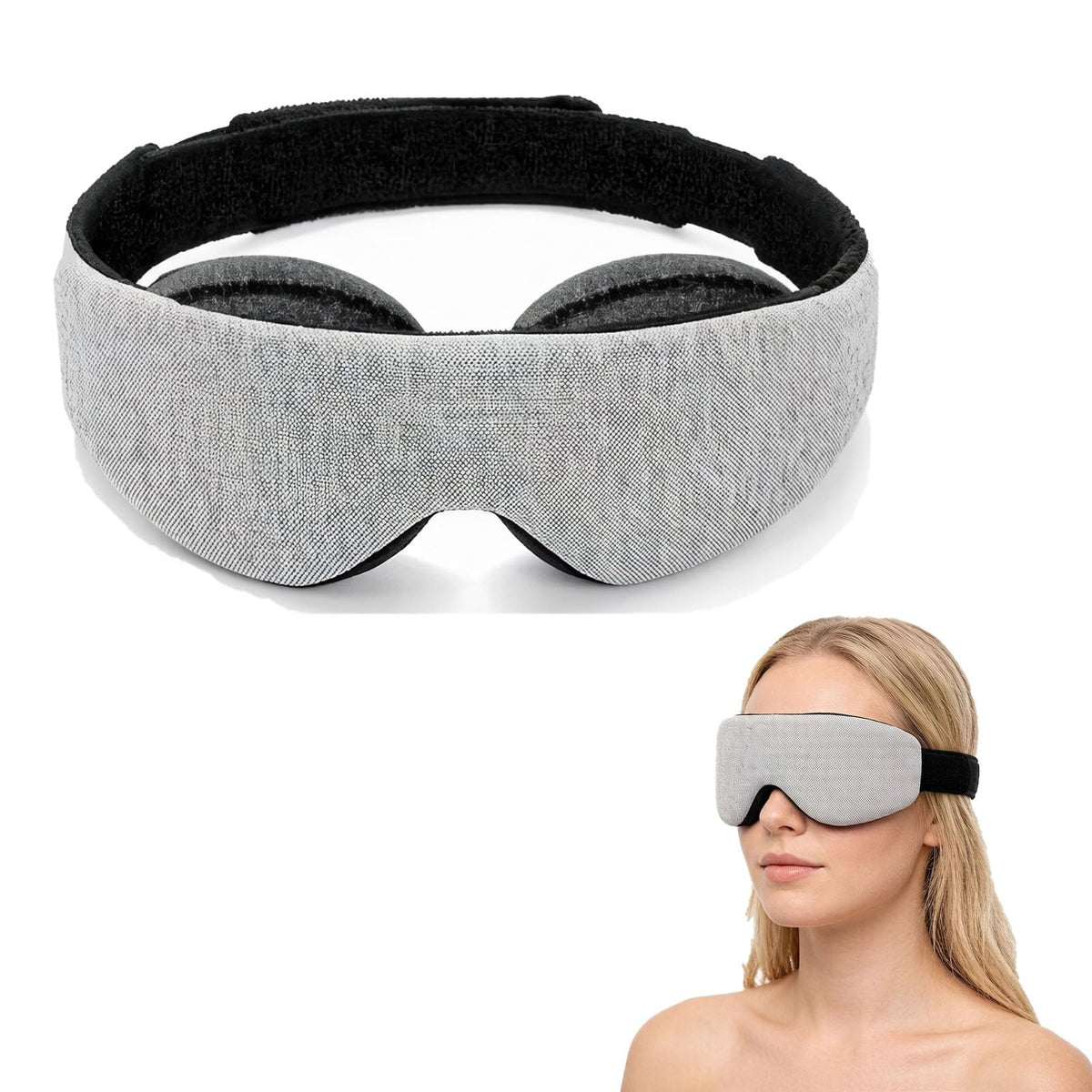 Eye Sleep Mask, Travel Essentials For Men And Women, 3D Contoured Eye Cups With Zero Eye Pressure, Adjustable Sleep Mask For Sid