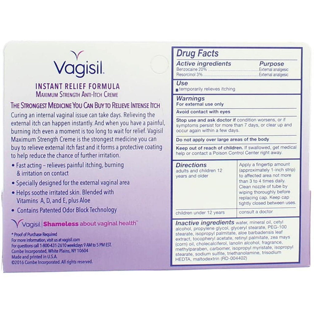 Vagisil Anti-Itch Crme, Maximum Strength, 1 Ounce