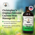 Christophers Original Formulas Cayenne Heat Massage Oil, 4 Fluid Ounce | Warming Sensation for Muscles & Joints | Natural Comfo