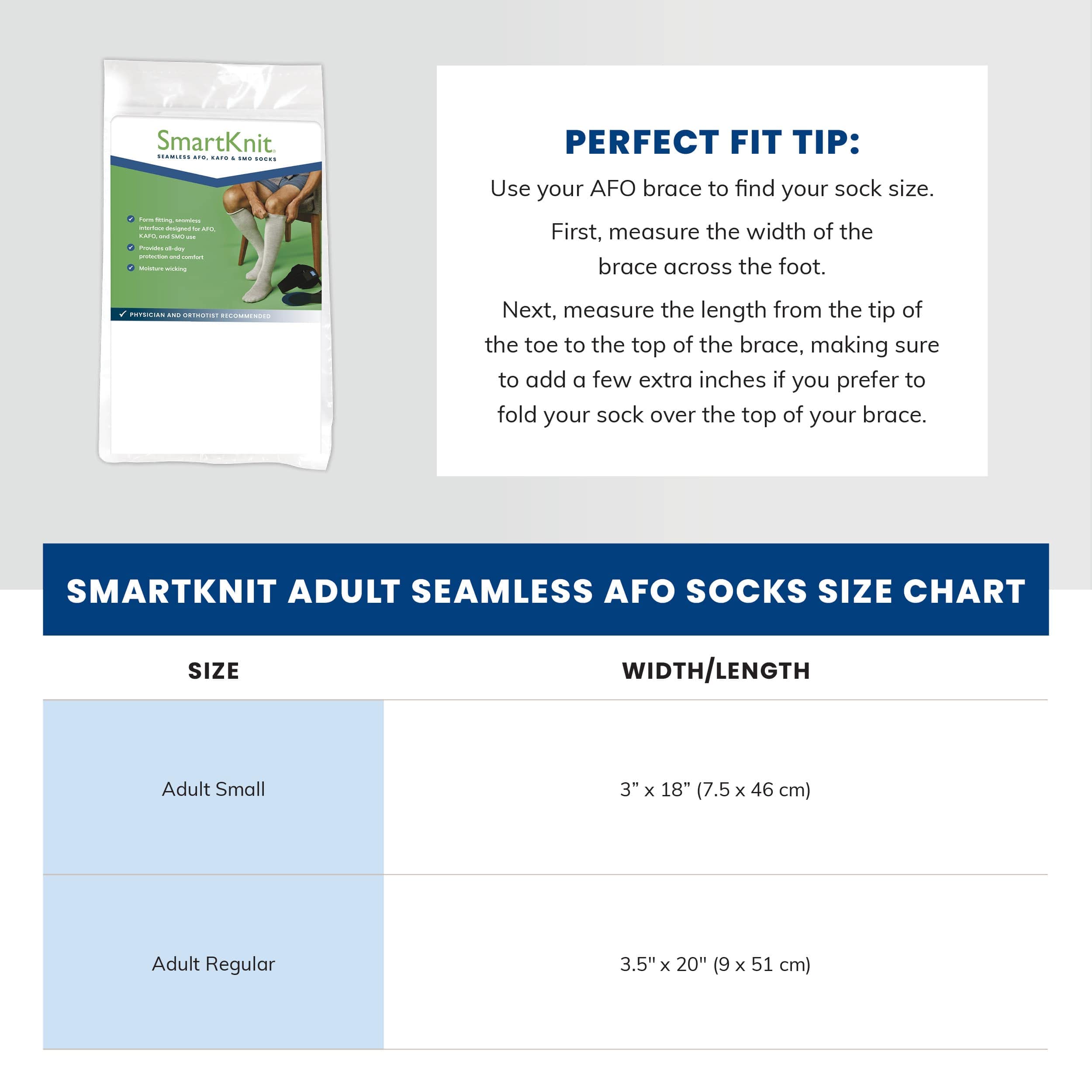 SMARTKNIT Adult AFO Interface Seamless Sensitivity Socks (Black, Regular)