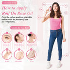 Rose Essential Oil Roll On, Mumianhua Diluted Rose Oil Touch Essential Oil, Aromatherapy Roller Oil for Skin, Body, Hair, Women,