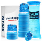 Hospital Vomit Bags - 24 Pack 1000ml Car Throw Up Bag - for Airsick Travel & Motion Sickness - Leak Resistant Medical Grade Puke