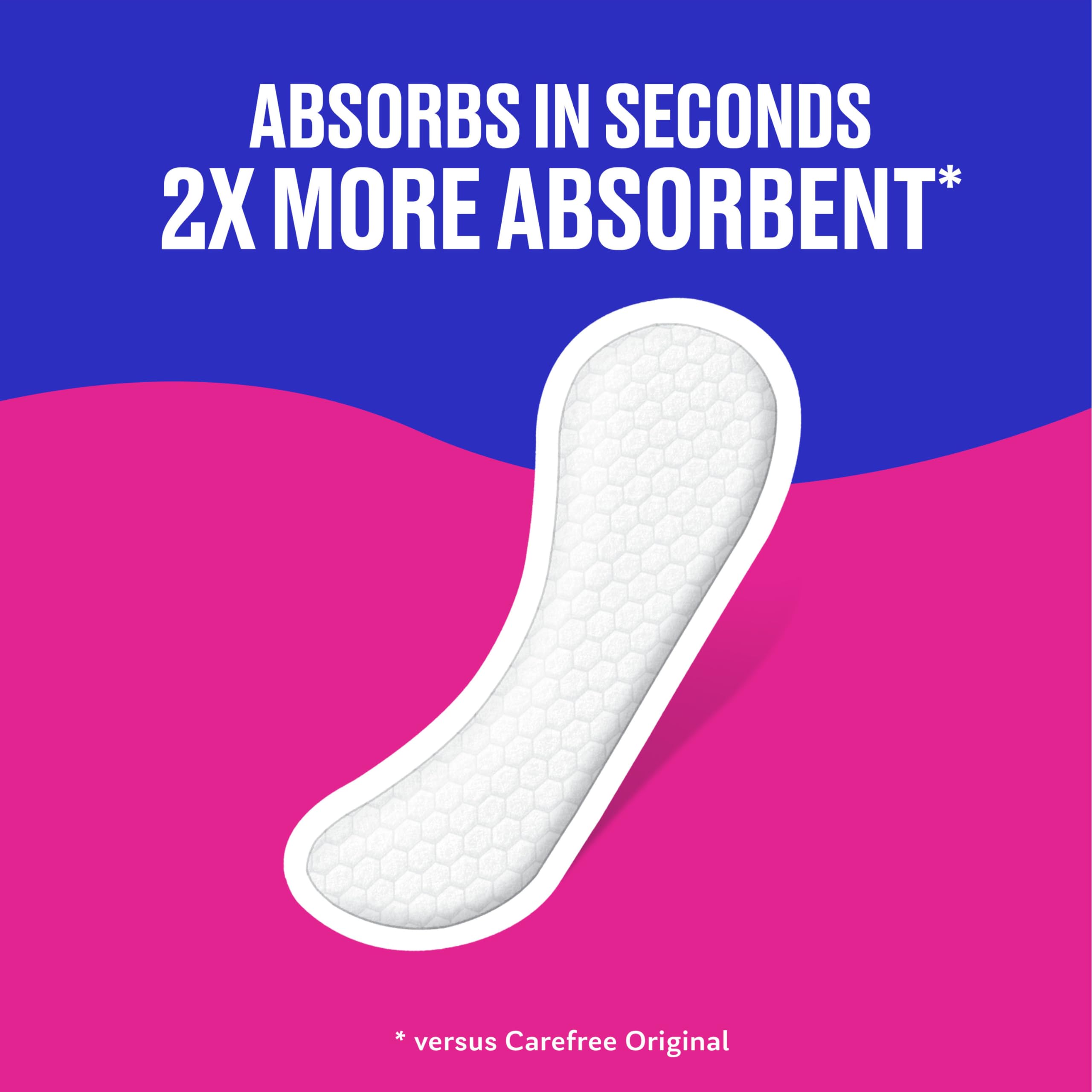 Carefree Panty Liners for Women, Long, Unwrapped, Unscented, 92ct | Pantiliners, Carefree Liners, Daily Liners for Women, Light