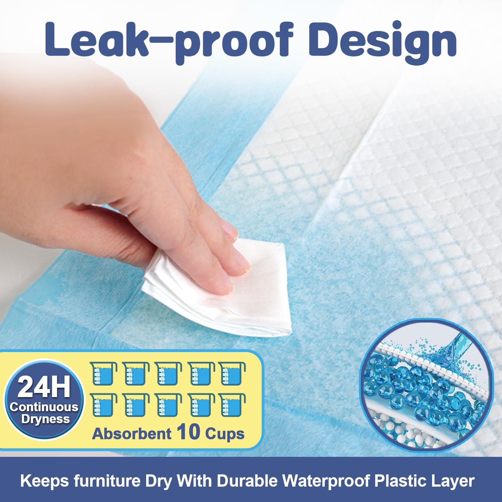 Tear-Resistant Chucks Pads Disposable 36 X 36 [25-Pack] Incontinence Bed Pads Disposable Extra Large Thick Quilted Underpads Pee