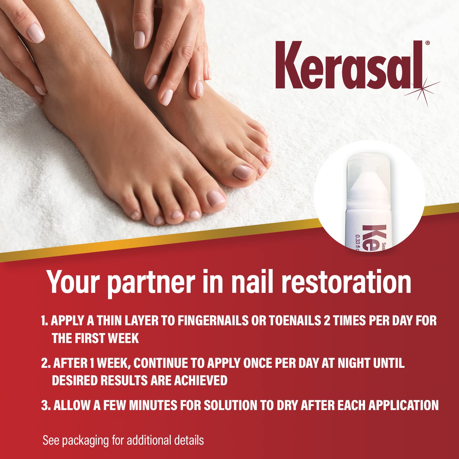 Kerasal Nail Renewal and Nail File Combo Pack, Restores Appearance of Discolored or Damaged Nails, 5 Heavy Duty Nail Files, 0.33