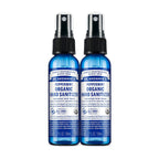 Dr. Bronners - Organic Hand Sanitizer Spray (Peppermint, 2 Ounce, 2-Pack) - Simple & Effective Formula, Cleanses & Sanitizes, N