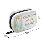 Custom Pill Box 7 Day Pill Case Bag Golden Flowers Personalized Name Travel Pill Organizer Bag with Zipper Portable Weekly Case