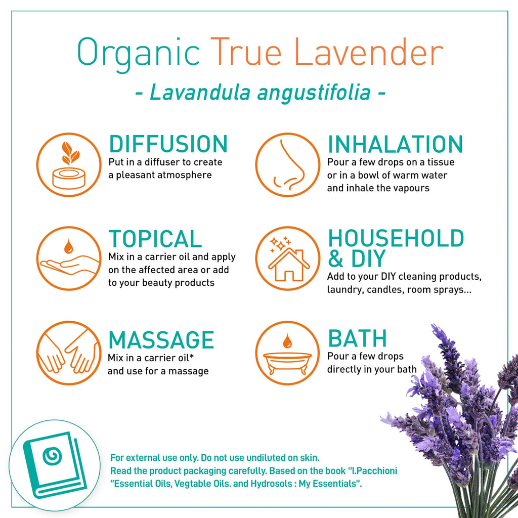 Puressentiel Organic True Lavender Essential Oil - Soothing and Calming Properties - Therapeutic Grade - for Aromatherapy and Ma