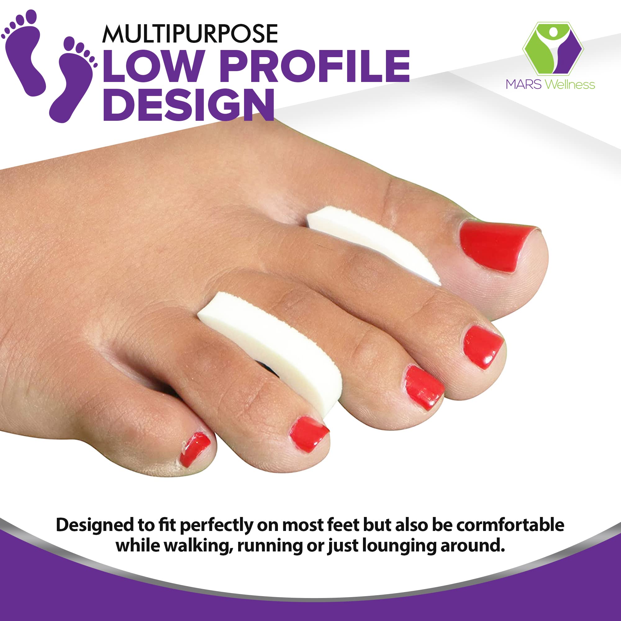 Premium Foam Toe Separators - Toe Spacers for Corn, Bilster, and Hammer Toe Relief - 1/4 Inch - Bulk Pack of 100 Toe Pads